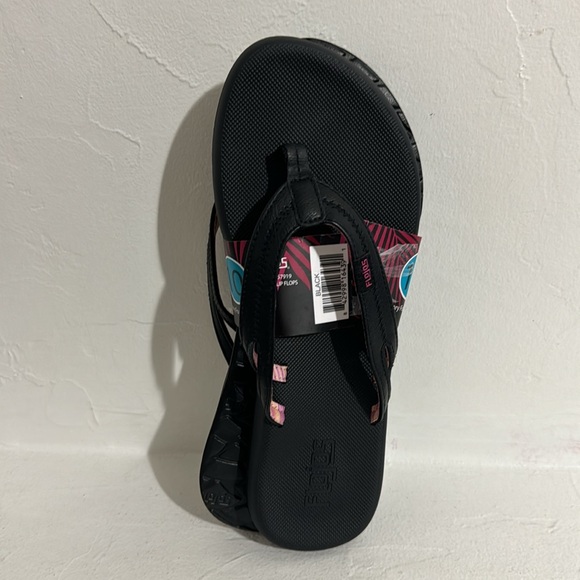 New Flojos women black memory foam flip flops 10 - Picture 4 of 7